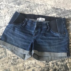 Isabel Maternity Jean shorts under the bump target